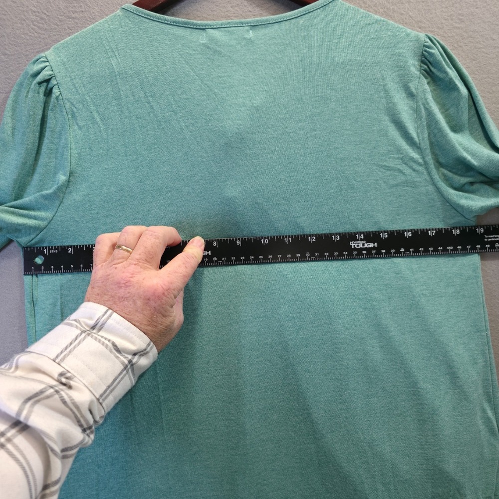 Elgogy Women's Green Square Neck Long Sleeve Blouse Size Medium NWT - Picture 6 of 9